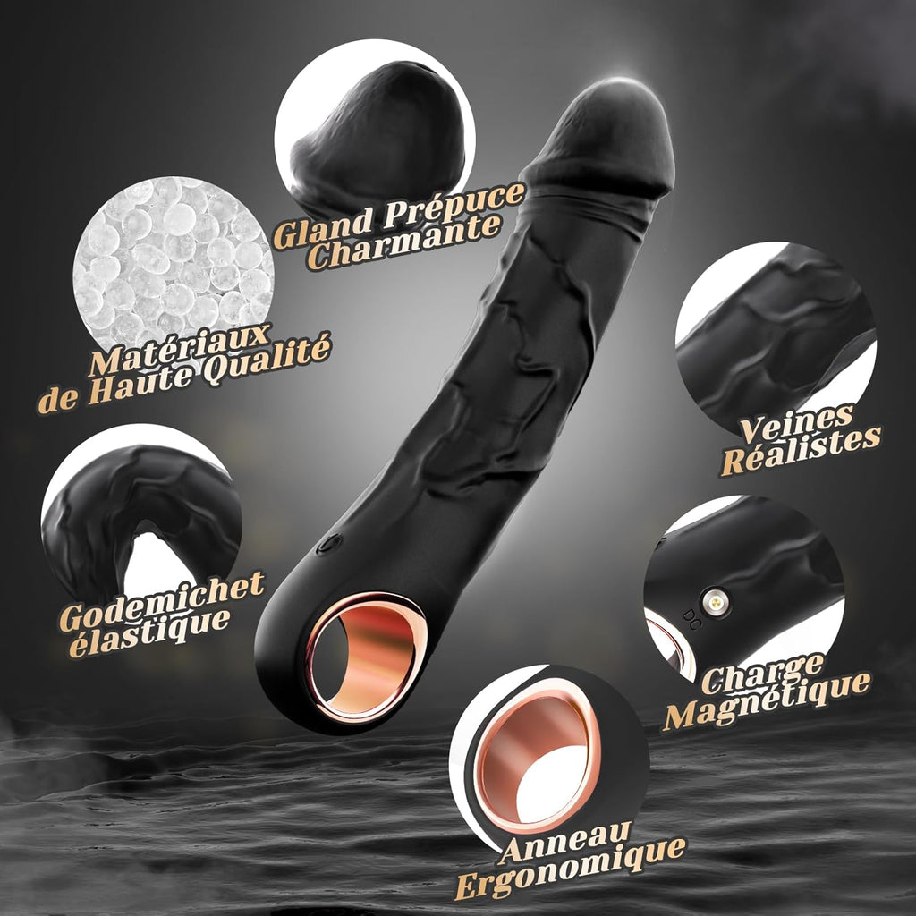 Gode Vibro-masseur Vibromasseur Godemichets Sex Toýs Femme, con 10 Vibrazione Vibromasseurs Feminin Sex Toy Godemichés, Point G Xlitoridien Dildo Gode Femme Sex Sextoys Couple
