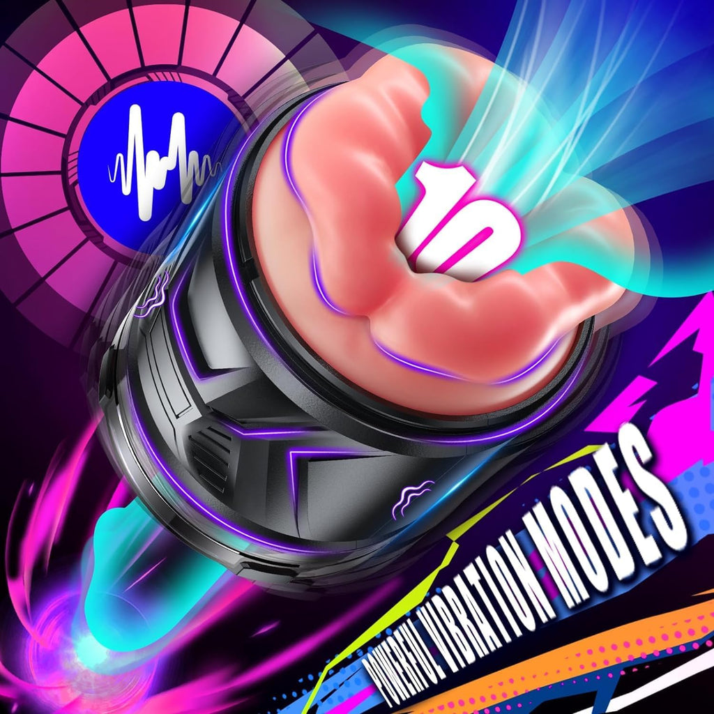 Masturbation pour hommes - Masturbateur, simulateur réaliste de fellation vaginale, sextoy pour hommes, vagin artificiel de poche, 10 modes de vibration