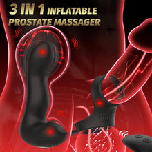 Charger l'image dans la galerie, Plug Anal Sex Toys Vibromasseur pour Homme avec Gonflage Automatique et 10 Modes de Vibration, Masseurs de Prostate Vibrant avec Anneau Pénien et Télécommande, 3 in 1 Sex Toýs Homme Gode Anal