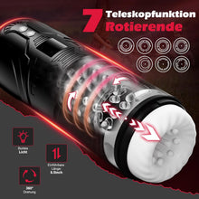 Charger l'image dans la galerie, Masturbateur Électrique pour Homme, Jouet Sexuel pour Homme Solo avec 7 Modes de Poussée et de Rotation, 3 en 1 Masturbateur de Poche pour Pénis et Chatte Jouets Sexuels pour Homme