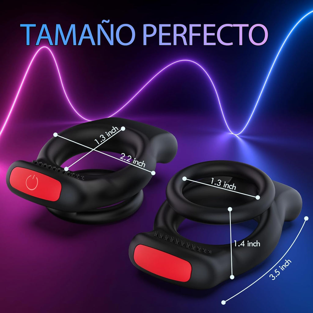 Anneau Penien - Anneau Homme Vibrant Sex Toys, Anneaux de Pénis Sex Toýs Couple Vibromasseurs pour Homme, Double Anneau Pénis avec Télécommande et APP, Stimulateur Clitoridien pour Couple Sex Toy