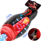 Masturbateurs Masculins Sex Toýs Homme, Support de téléphone Masturbâteur Homme Mains Libres avec 9 Succion et 9 Vibration, 3D Vaginette Ultra Réaliste Bouche Sexy Fonction de chauffage Sex Toys, APP