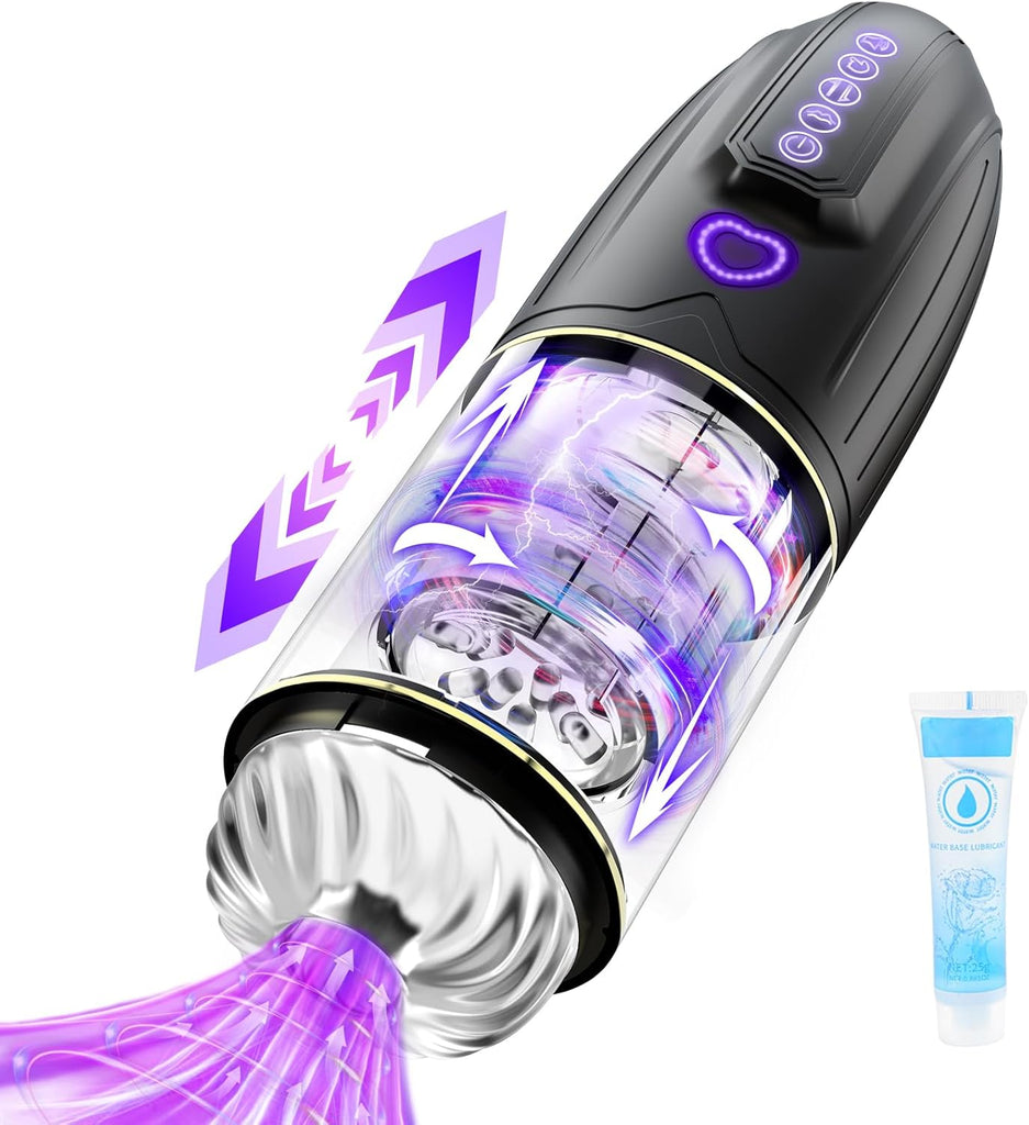 Masturbateur Masculin Électrique Sex Toys - Masturbateur Masculin Automatique avec 10 Modes de Rotation et Modes de Poussée, Masturbateurs de Pénis avec Mode Rafale, Jouet Sexuel Pour Hommes