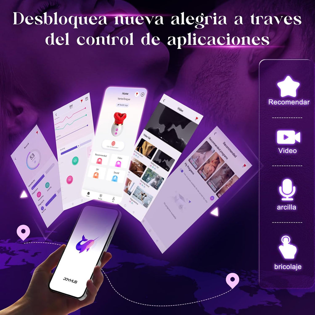 Suceurs de Clitoris Vibromasseurs Feminin mit APP - Sex Toýs Femme Vibromasseur avec 3 Succion, Stimulateur Clitoridien Sex Toys 10 léchage de langue rotation à 360° Jouet Sexualité Couple Vibro