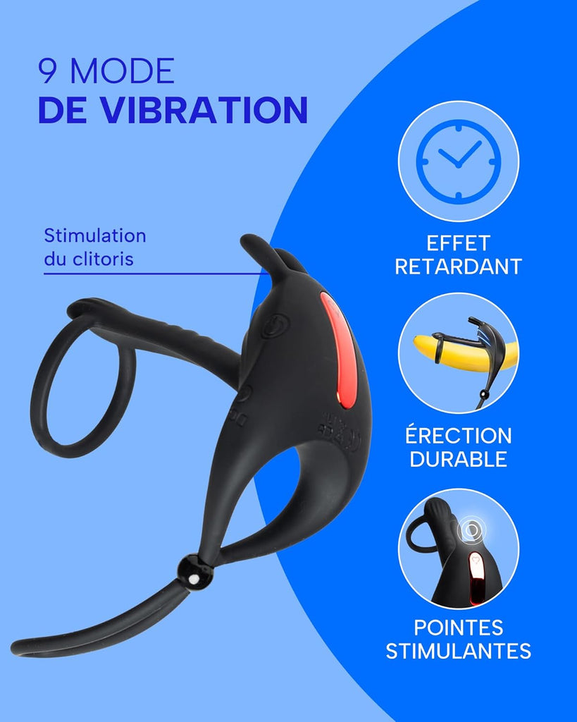 MySecretCase anneau pénien vibrant – cockring homme, vibromasseur pénien, sextoyse clitoridienne, plaisir sexuel couple, orgasme, sexetoy adulte, stimulation pénis, testicules