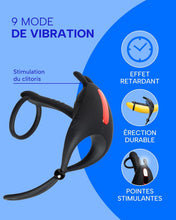 Charger l'image dans la galerie, MySecretCase anneau pénien vibrant – cockring homme, vibromasseur pénien, sextoyse clitoridienne, plaisir sexuel couple, orgasme, sexetoy adulte, stimulation pénis, testicules