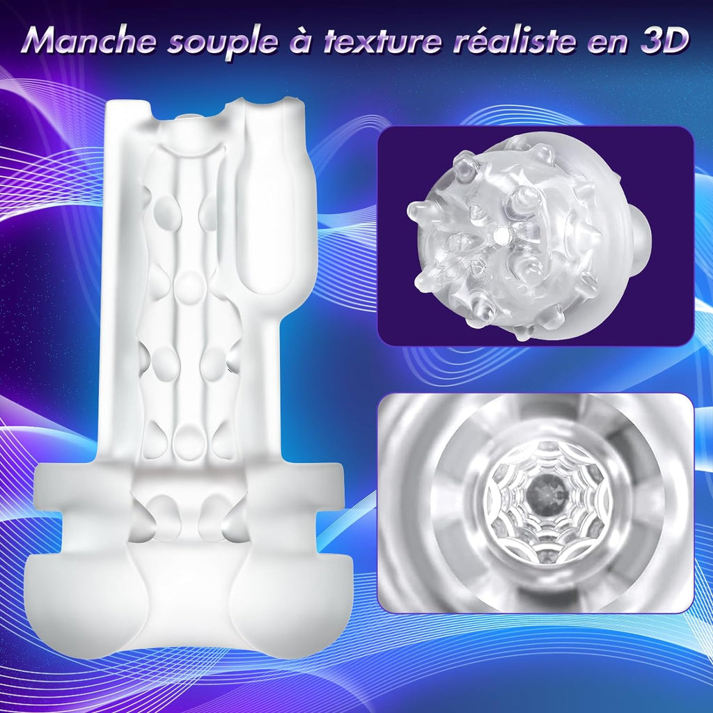 Masturbateurs Masculins Sex Toýs Homme - Masturbateur Homme avec 7 Succion & Vibration & Échappement,Masturbâteur Homme Mains Llibres avec Écran LCD & 3D Vaginette Ultra Réaliste, Sex Toys Couple.