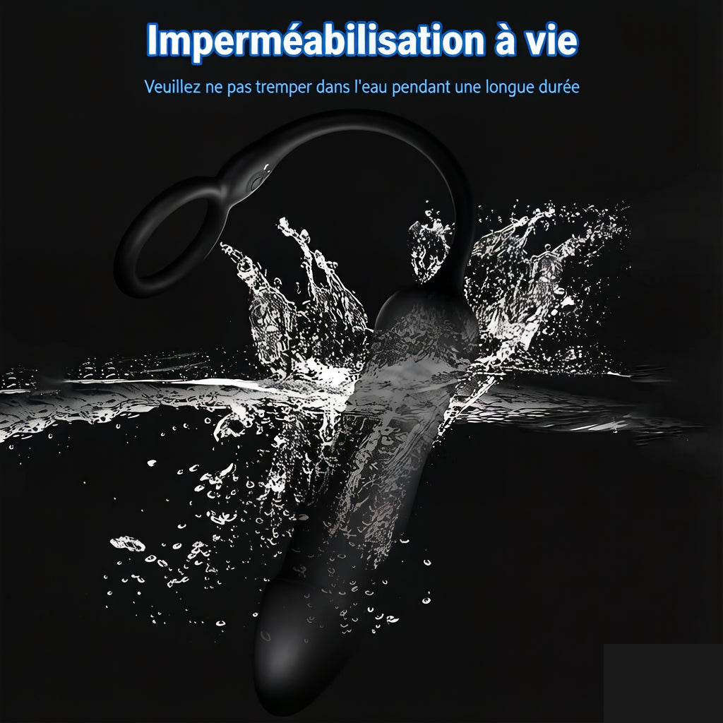 Stimulateur de prostate masculin, appareils de massage, vibromasseurs anaux avec anneau pénien, télécommande, vibromasseur télescopique avec 3 modes de vibration + 3 modes de poussée, plug anal, gode, jouets sexuels pour hommes