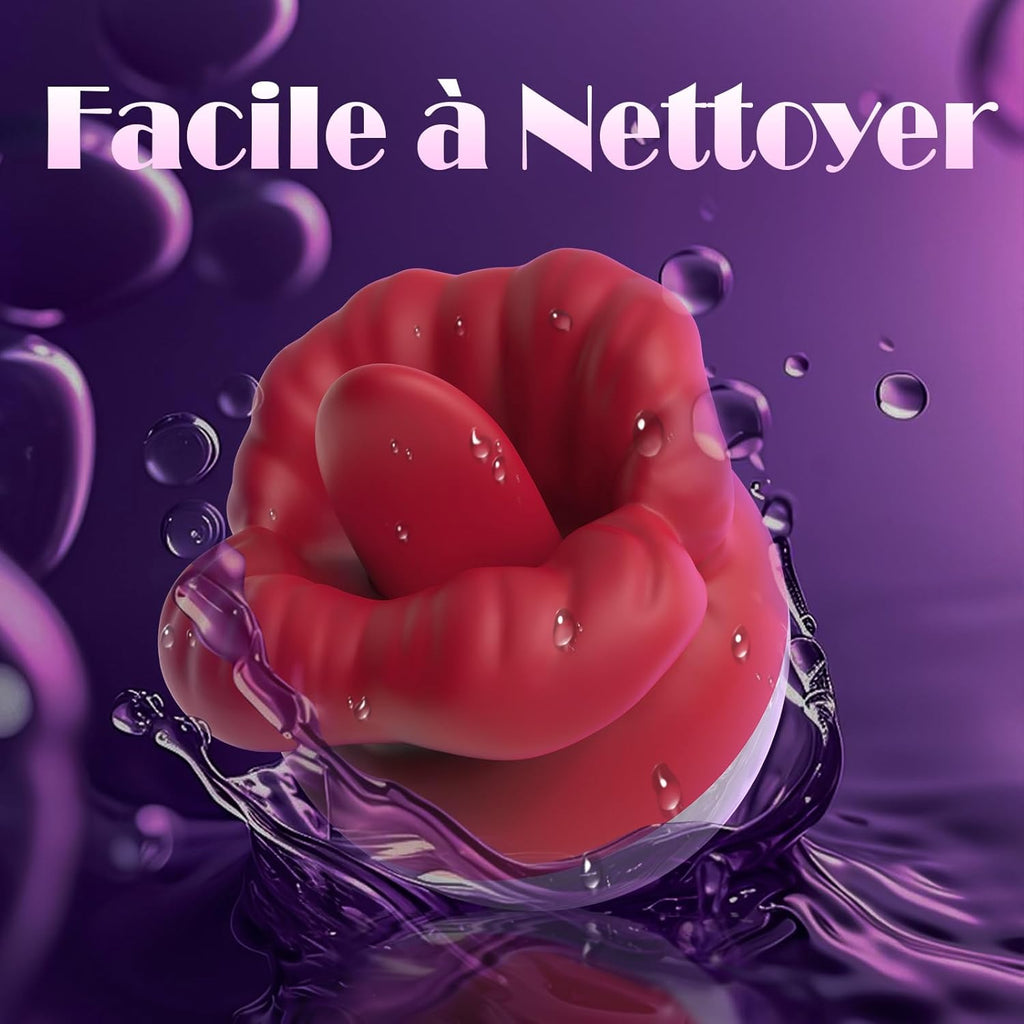 Vibromasseur pour Femme Clitoridien Puissant Sex Toys avec 10 Modes de Vibration, Sex Toýs Femme Léchage de Langue Sex Toýs Couple, Vibromasseurs Feminin Silencieux de Clitoris et Point G