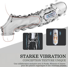 Charger l'image dans la galerie, Gaine pénienne BDSMYEE avec vibromasseur pour une extension de 9 cm, gaine pénienne, sextoy érotique pour hommes, manchons péniens, kit de sextoys pour hommes (transparent)