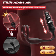 Charger l'image dans la galerie, Plug Anal Vibrant Vibromasseur Sex toýs Homme Masseurs de Prostate Sextoy Homme Sex avec Anneau Pénien Sex Toys Anals Gode Sextoyse Couple Plaisir 9 Mode Télescopique