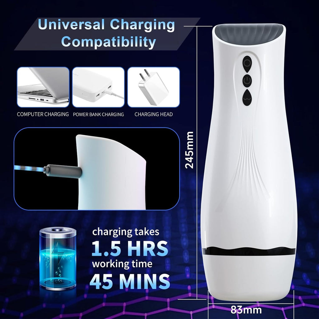 Masturbateurs Masculins Sex Toýs Homme - Masturbateur Homme avec 10 Succion & Vibration & Échappement, Masturbâteur Homme Mains Llibres avec 3D Vaginette Ultra Réaliste, Sex Toys Homme