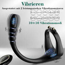 Charger l'image dans la galerie, Anneaux de pénis vibrant stimulation de la prostate, 10 modes de vibration et deux moteurs puissants, En silicone innovant avec un design ajustable