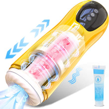 Charger l'image dans la galerie, Electric Masturbateurs Masculins Automatique Électrique Sextoyse Homme Sex, 7 Télescopique + Vibrations Masturbeuse Va et Vient, Mains Libres