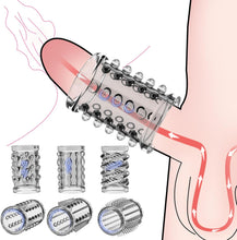 Charger l'image dans la galerie, Manchette pour pénis, lot de 6 manchons pour pénis Fallinsexy Manchon pour pénis réutilisable transparent pour agrandissement du pénis, jouets sexuels pour hommes, manchon pour pénis pour améliorer