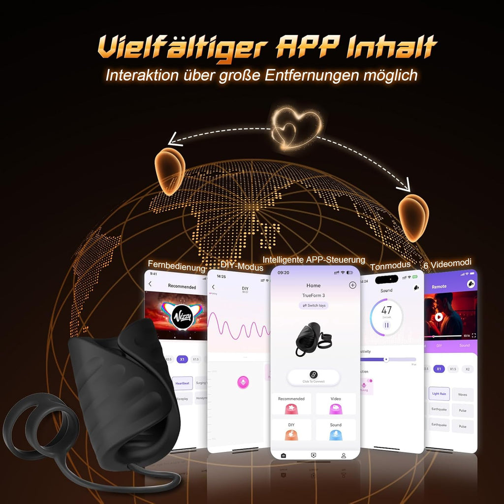 Masturbateurs Masculins Masturbâteur Homme Mains Libres avec 9 Vibrations & Contrôle APP, Masturbateur Masturbeuse Homme