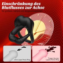 Charger l'image dans la galerie, Double Anneau Penien - Anneau Homme Sex Toýs Homme, Anneau Vibrant Pénis Clitoridienne avec Vibromasseur à Langue Reglable, Cockring Sextoy Jouet Sexualité Couple avec Le Stimulateur du Périnée