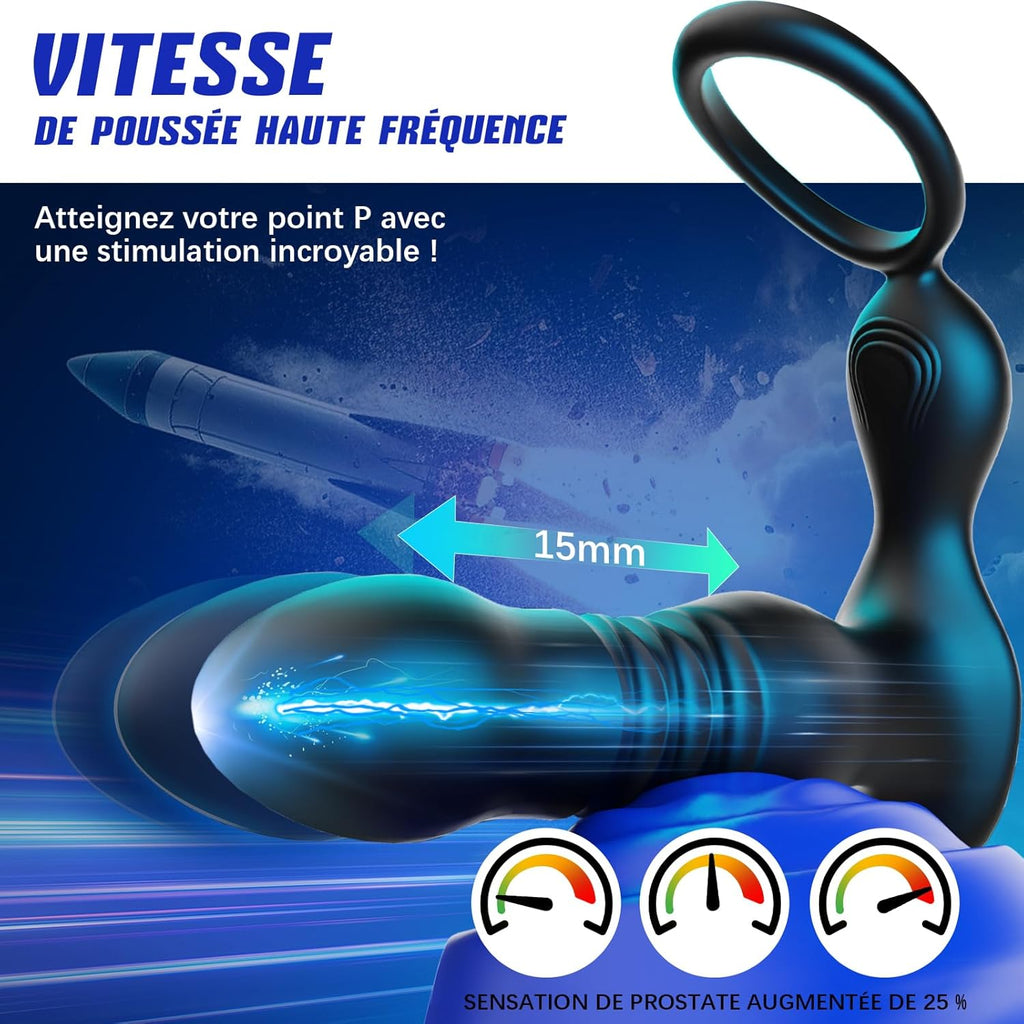 Sex Toys Anals Vibromasseurs, 3 EN 1 Masseurs de Prostate Vibrant Plug Anal Sextoy Homme Sex Stimulateur Gode Sex Toys avec Anneau Vibrant, AI-Chat APP Télécommandé Sex Toýs Jouet Sexualité Couple