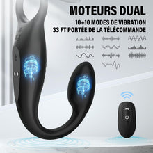 Charger l'image dans la galerie, Vibromasseurs Sex Toys Couple - Anneau Penien Homme Toýs Pénis Vibrant Retardant d'éjaculation avec 10 * 10 Modes de Vibration, Sextoyse Plug Anal pour Gay Stimulateur Prostate,Masculins Plugs Anus