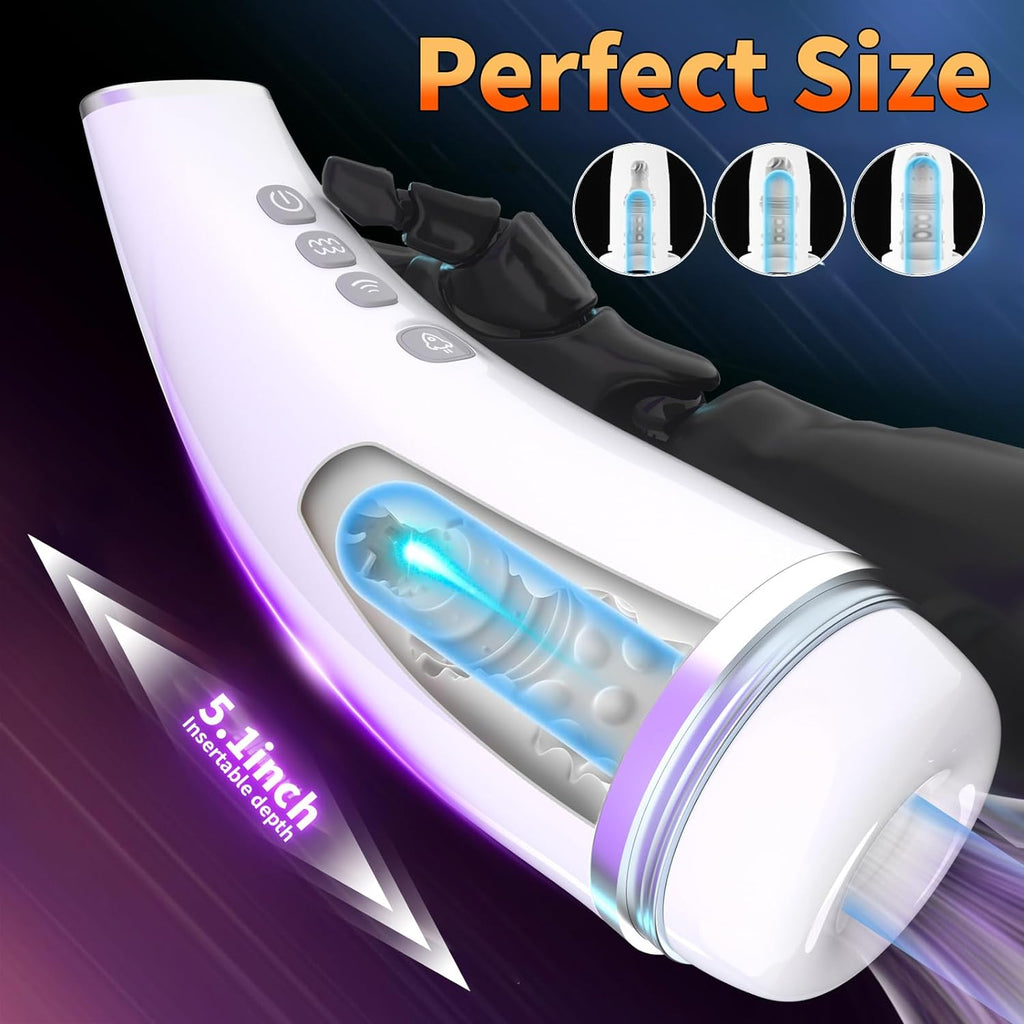 Appareil Masturbateur Cup, Stimulateur Masculin avec Succion Automatique, 10 vibrations et 7 modes d'aspiration, Jouet Sexuel en Silicone pour la Stimulation du Pénis Oral, Sex Toys pour Hommes