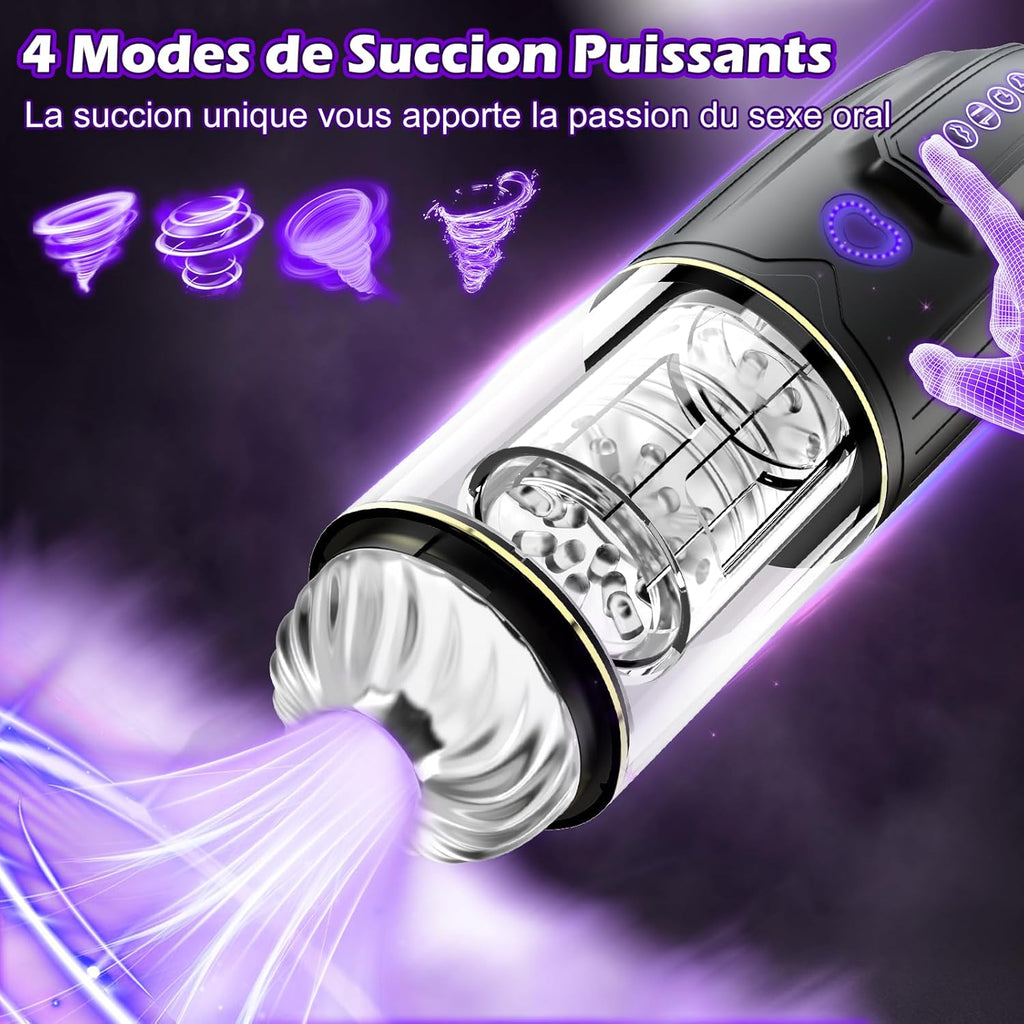 Masturbateur Masculin Électrique Sex Toys - Masturbateur Masculin Automatique avec 10 Modes de Rotation et Modes de Poussée, Masturbateurs de Pénis avec Mode Rafale, Jouet Sexuel Pour Hommes