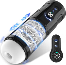 Charger l'image dans la galerie, Masturbeuse Homme Sex Toys Masturbateurs Masculins avec 5 Modes Télescopique et Rotatif et 5 Modes de Vibration, Masturbateur Homme Vaginette Silicone Sextoy Homme