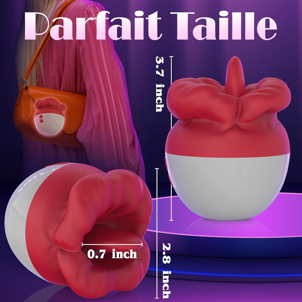 Vibromasseur pour Femme Clitoridien Puissant Sex Toys avec 10 Modes de Vibration, Sex Toýs Femme Léchage de Langue Sex Toýs Couple, Vibromasseurs Feminin Silencieux de Clitoris et Point G