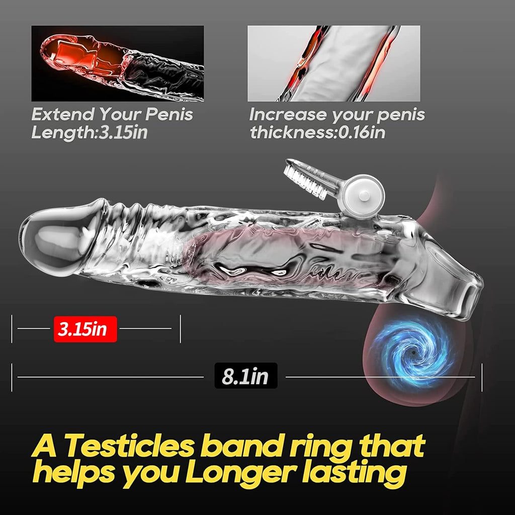 Gaines Pour Pénis, Extenseur De Pénis avec Vibrateur Pénis Anneau, Jouets Sexuels Manchon Pénis pour Améliorer l'érection et retarder l'éjaculation, Sex toys for Homme