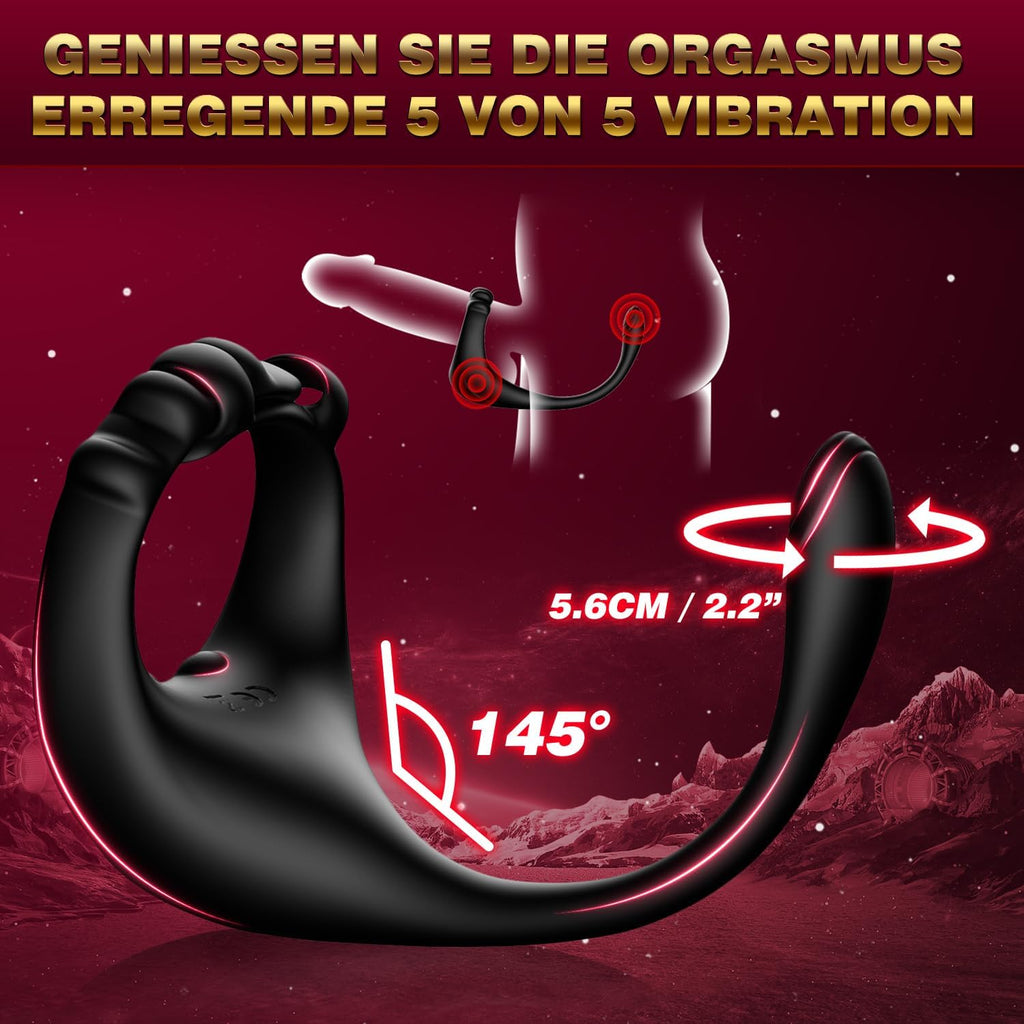 Plug Anale,Prostate Homme Sex Toýs Anals- Prostate Stimulant Vibrant avec 10 Modes, Gode Plug Anal Vibrant Anneau Vibrant Pénis Homme, Vibromasseurs Homme à Distance Sextoy Homme Couple Plaisir