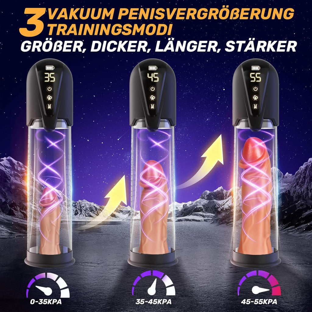 Pompe à Pénis sex toýs homme Masturbateurs masculins avec 4 D'aspiration& 6 modes entraînement,Vakuum pumpe pompe pénis Vibromasseurs avec Vaginette Silicone, Sextoy Homme Masturbateur