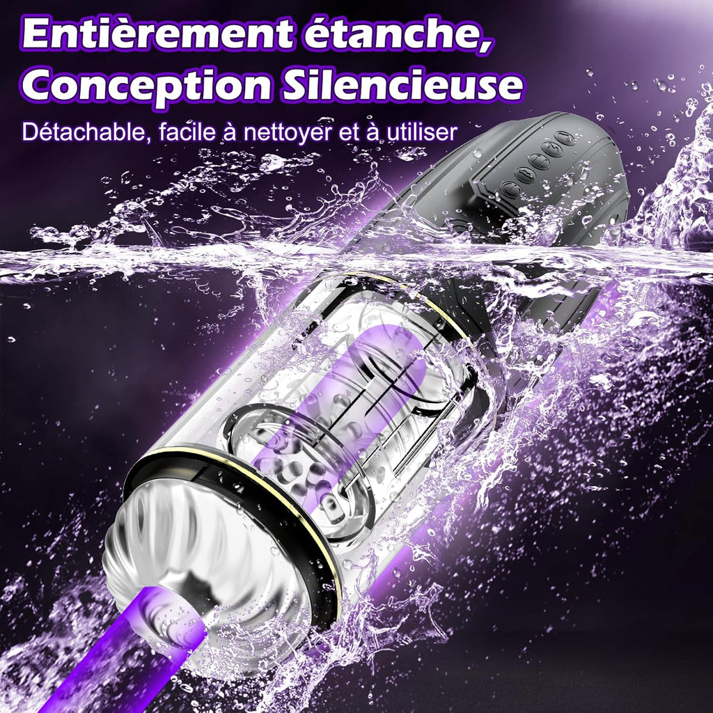 Masturbateur Masculin Électrique Sex Toys - Masturbateur Masculin Automatique avec 10 Modes de Rotation et Modes de Poussée, Masturbateurs de Pénis avec Mode Rafale, Jouet Sexuel Pour Hommes