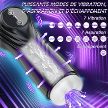 Charger l'image dans la galerie, Masturbateurs Masculins Sex Toýs Homme - Masturbateur Homme avec 7 Succion &amp; Vibration &amp; Échappement,Masturbâteur Homme Mains Llibres avec Écran LCD &amp; 3D Vaginette Ultra Réaliste, Sex Toys Couple.