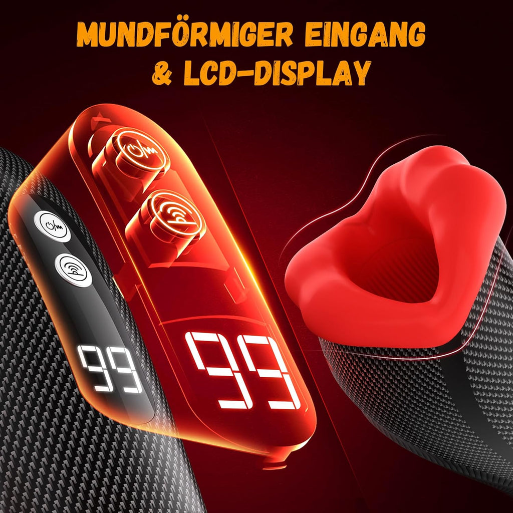 Masturbâteur Homme Mains Libres Masturbeuse, 9X9 Mode de Vibration &Coup-Léchage Masturbateurs Masculins Sextoyse Homme Sex Pénis Sex Toyspour pour Homme Masturbateur