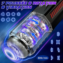 Charger l'image dans la galerie, Masturbateurs Masculins Sex Toýs Homme - Masturbateur Homme LED Sex Toys avec 7 Poussées &amp; Rotations &amp; Vibration Masturbateur Homme 3D Vaginette Ultra Réaliste