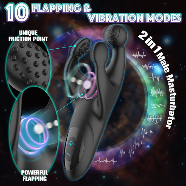 Vibrateur de pénis avec tapotements et vibrations