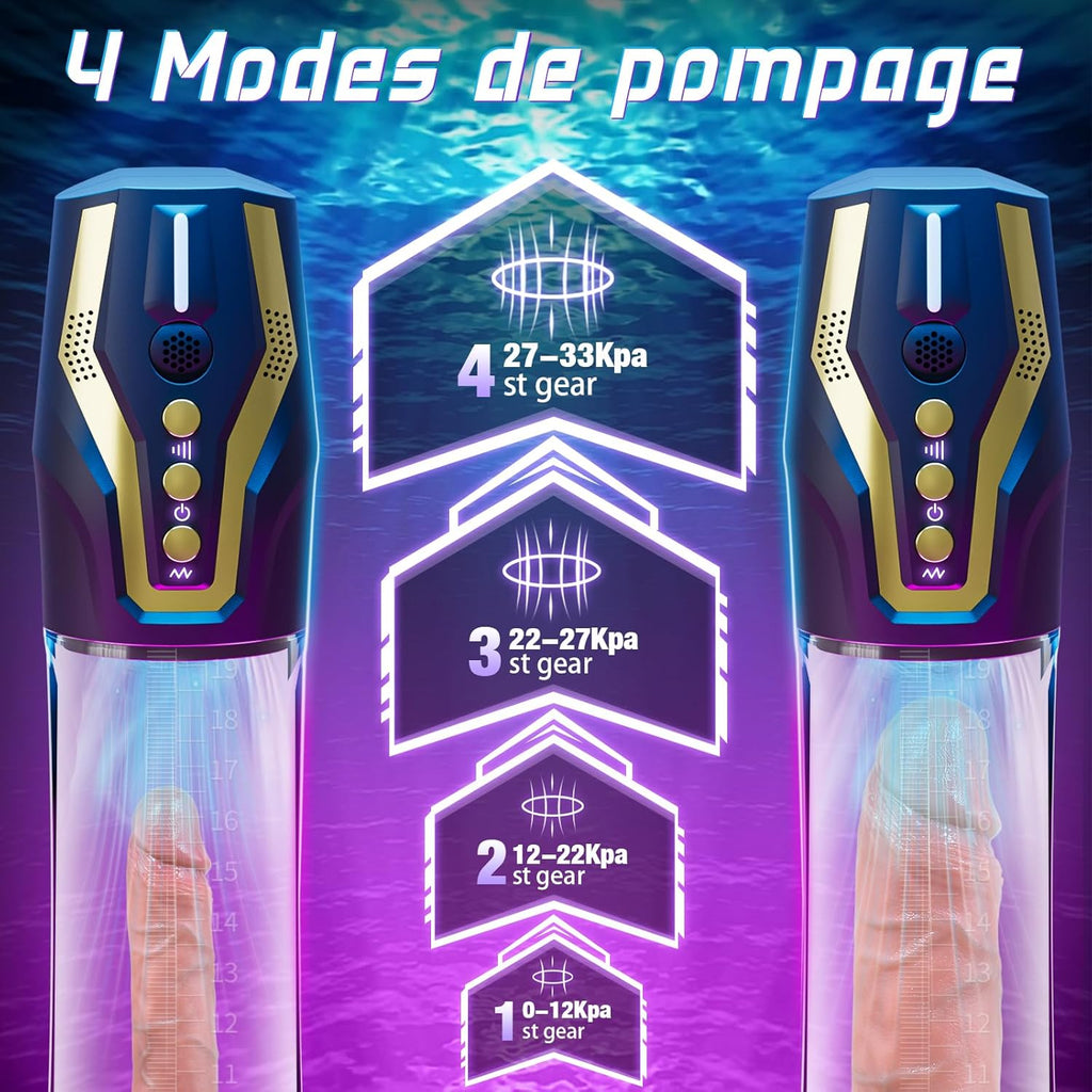 Pompes à Pénis Vaginette Masturbateur Automatique - Contrôle Vocal Pompe Penis Sex Toýs Homme avec 4 Modes d'aspiration & 4 Modes de Pompage, Masturbateurs Masculins Pompe a Penis Masturbeuse Homme