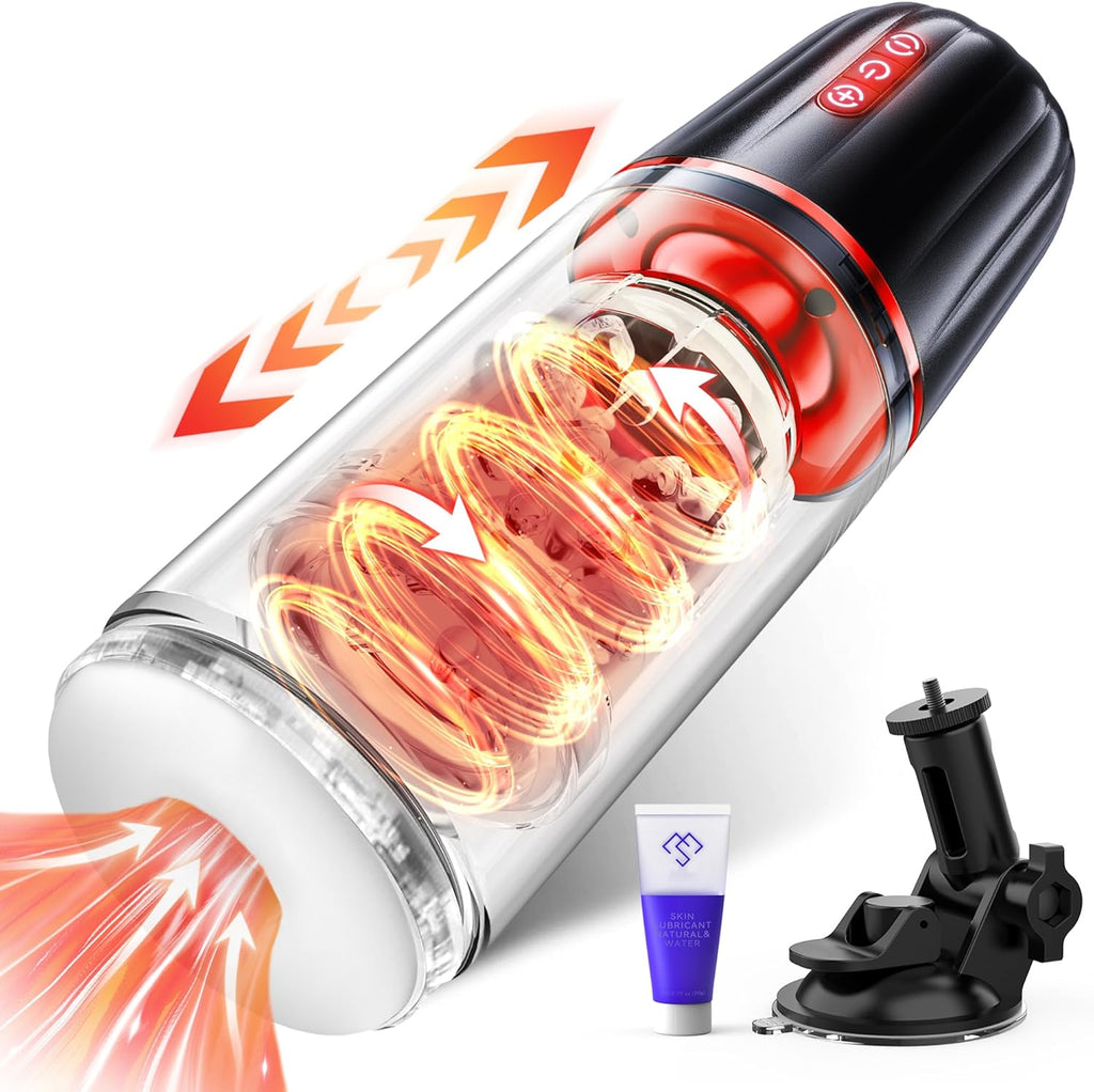 Masturbâteur Homme Mains Libres Vibromasseur Sextoy Homme, 7 Télescopiques & Rotation Masturbateur Automatique Masculin Sextoyse Homme Sexmasturbâteur, 3D Soft Vaginette Masturbâteur Succion Sex Toys