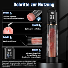 Charger l'image dans la galerie, Pompe à Pénis Sex Toys Homme Masturbeuse, Jouet Adulte pompe à vide électrique pour pénis avec chatte de poche 4+3 modes d'aspiration, Sextoy Pompe à Vide Extender avec 2 anneaux en silicone