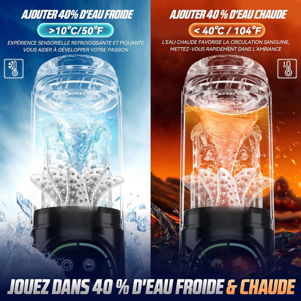 Masturbateurs Masculins Sex Toys avec 7 Modes Télescopiques & Rotation Et Succion, Automatique Masturbâteur Homme Mains Libres Vibration 3D Vaginette, Véritable Fellation Léchée Sex Toýs Homme