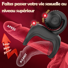 Charger l'image dans la galerie, Anneau Penien - Anneau Homme Vibrant Sex Toys, Double Anneaux de Pénis Sex Toýs Couple Vibromasseurs pour Homme, Anneau Vibrant Pénis Homme avec 10 modes, Stimulateur Clitoridien pour Couple