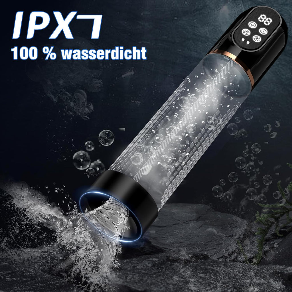 Pompe à Pénis Sex Toys Homme Masturbeuse, Jouet Adulte pompe à vide électrique pour pénis avec chatte de poche 4+3 modes d'aspiration, Sextoy Pompe à Vide Extender avec 2 anneaux en silicone