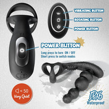 Charger l'image dans la galerie, 4 EN 1 Vibrant Masseurs de Prostate avec Anneau Pénien pour Couple, Vibromasseurs Sex Toys pour Stimulateur Testiculaire et Prostate Homme, Medical Silicone Penis Ring avec 3+10 Modes, Durable