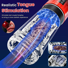 Charger l'image dans la galerie, Masturbeuse, Masturbateur Homme Mains Libres avec Gaine Interne Amovible, Sex Toys Homme avec 7 Fonctions Télescopiques &amp; Rotation &amp; Succion et Vibration, Langue Réaliste &amp; Vaginette Sex Toys