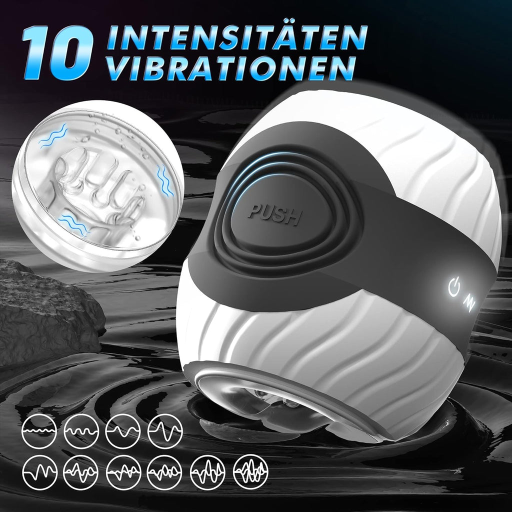 Masturbateurs Masculins, Vibrateur Pénis avec 2 Moteurs 10 Vibrations et Fonction de Massage par Pression Vaginette, Masturbâteur Homme Mains Libres, Sextoyse Homme Sexmasturbâteur