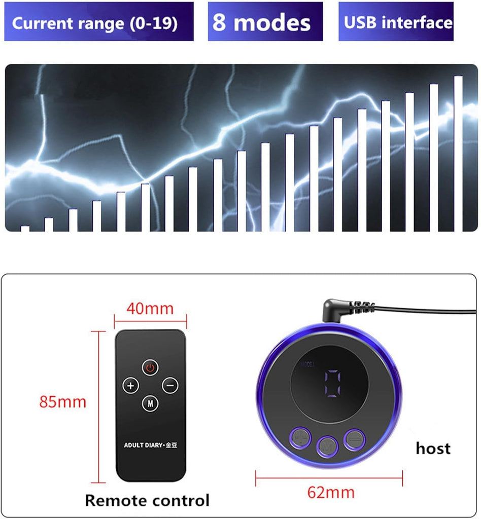 Kit de dilatateur urétral électrique avec anneau pénien et sonde de stimulation, 8 modes