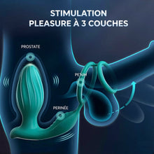 Charger l'image dans la galerie, Vibromasseur anal rotatif à 360° avec fonction de massage de la prostate et télécommande via application, plug anal vibrant avec 9 modes de vibration et 9 modes de rotation, anneaux péniens en silicone et vibromasseurs anaux