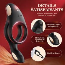 Charger l'image dans la galerie, Sex Toys Anneau Penien - Anneau Homme Sex Toýs Couple Homme, Anneau Vibrant Pénis Clitoridienne Sextoyse Couple Plaisir 10 Modes Vibration, Anneaux de Pénis Sextoyse Homme Sex Jouet Sexualité Couple