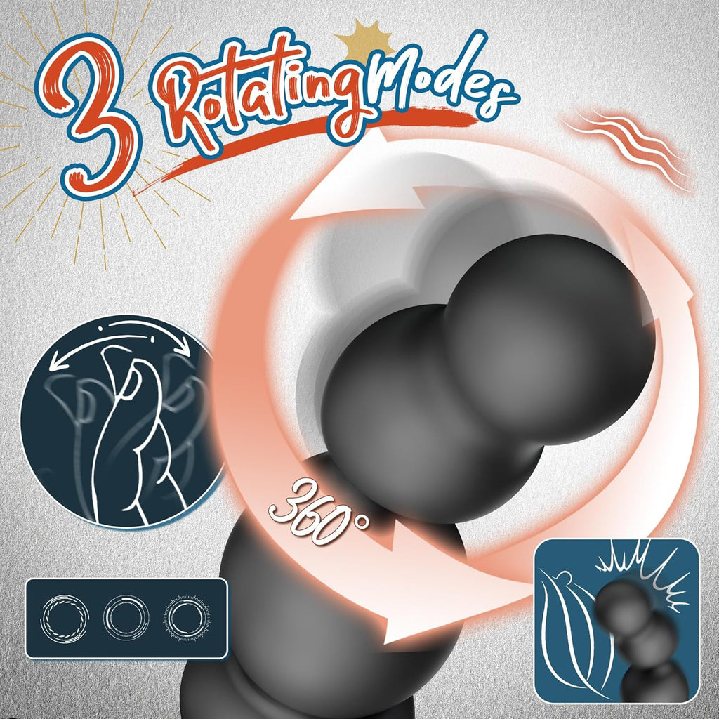 4 EN 1 Vibrant Masseurs de Prostate avec Anneau Pénien pour Couple, Vibromasseurs Sex Toys pour Stimulateur Testiculaire et Prostate Homme, Medical Silicone Penis Ring avec 3+10 Modes, Durable
