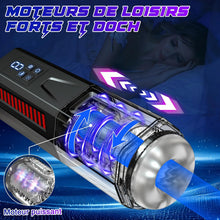 Charger l'image dans la galerie, Masturbateurs Masculins Sex Toýs Homme - Masturbateur Homme LED Sex Toys avec 7 Poussées &amp; Rotations &amp; Vibration Masturbateur Homme 3D Vaginette Ultra Réaliste