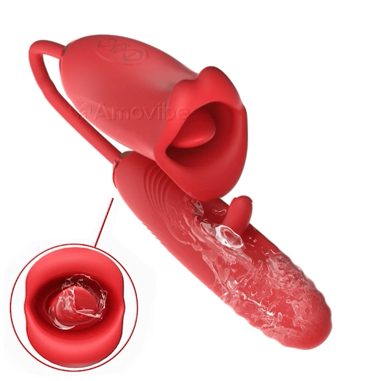 Vibromasseur G spot avec fonction baiser et langue vibrante